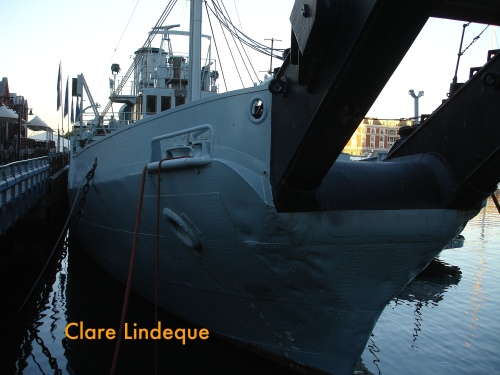 The bow of the SAS Somerset (the Fleur's sister ship)